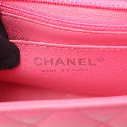 ミニマトラッセ20 チェーンショルダーバッグ ラムスキン ピンク シルバー金具 シャネル バッグ CHANEL