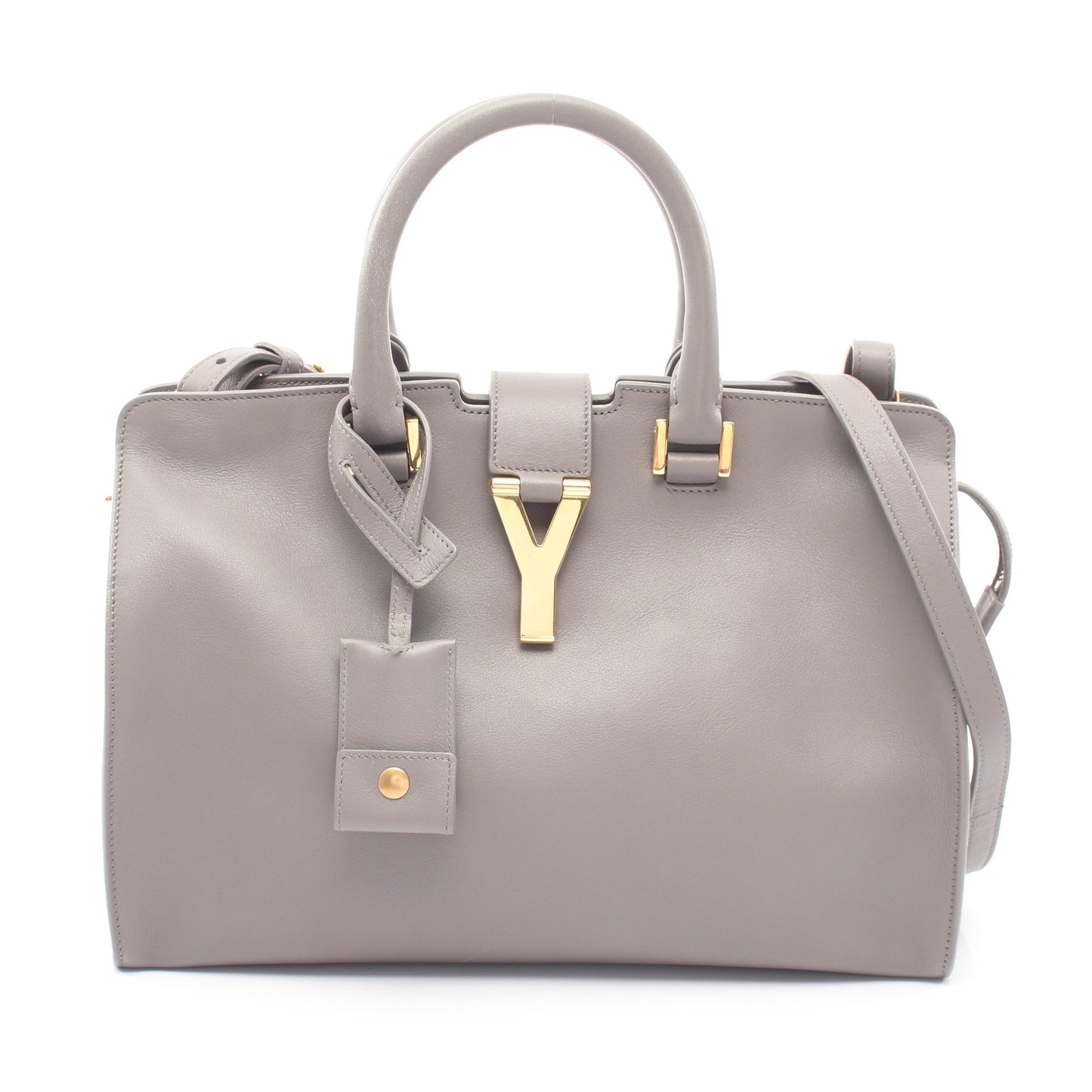 プチカバス Yライン 2WAY ハンドバッグ レザー グレー サンローランパリ バッグ SAINT LAURENT PARIS