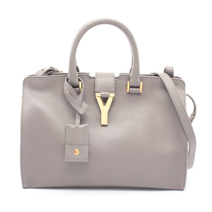 プチカバス Yライン 2WAY ハンドバッグ レザー グレー サンローランパリ バッグ SAINT LAURENT PARIS
