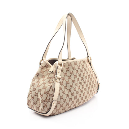 アビー GGキャンバス ショルダーバッグ キャンバス レザー ベージュ アイボリー グッチ バッグ GUCCI