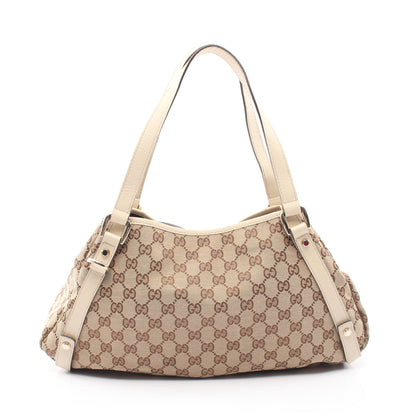 アビー GGキャンバス ショルダーバッグ キャンバス レザー ベージュ アイボリー グッチ バッグ GUCCI