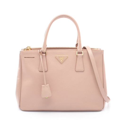 SAFFIANO LUX ガレリア 2WAY ハンドバッグ トートバッグ サフィアーノレザー ピンクベージュ プラダ バッグ PRADA
