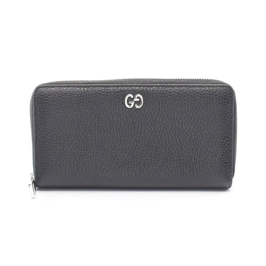 GGメタル ラウンドファスナー長財布 レザー ブラック グッチ 財布・小物 GUCCI