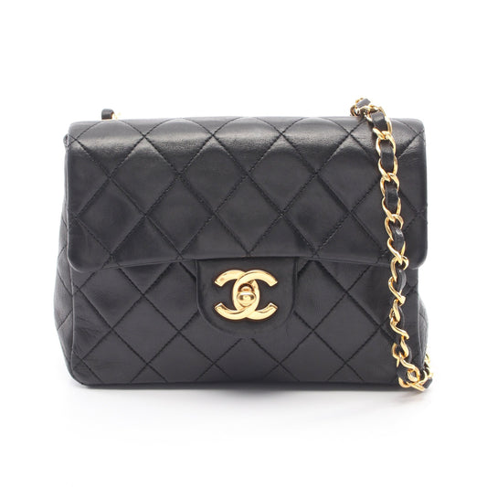 ミニマトラッセ チェーンショルダーバッグ ラムスキン ブラック ゴールド金具 シャネル バッグ CHANEL