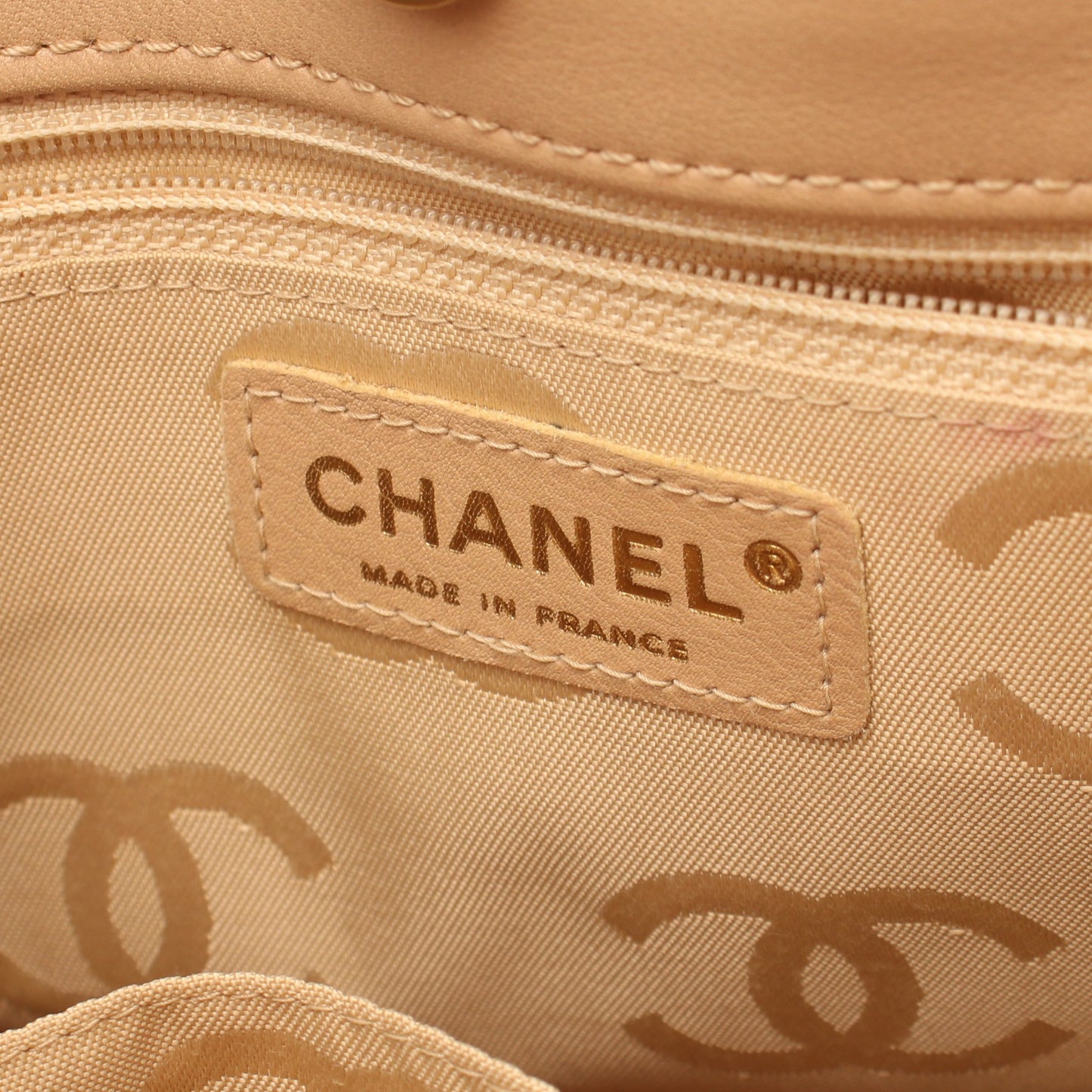 ワイルドステッチ ハンドバッグ トートバッグ レザー ベージュ ゴールド金具 シャネル バッグ CHANEL