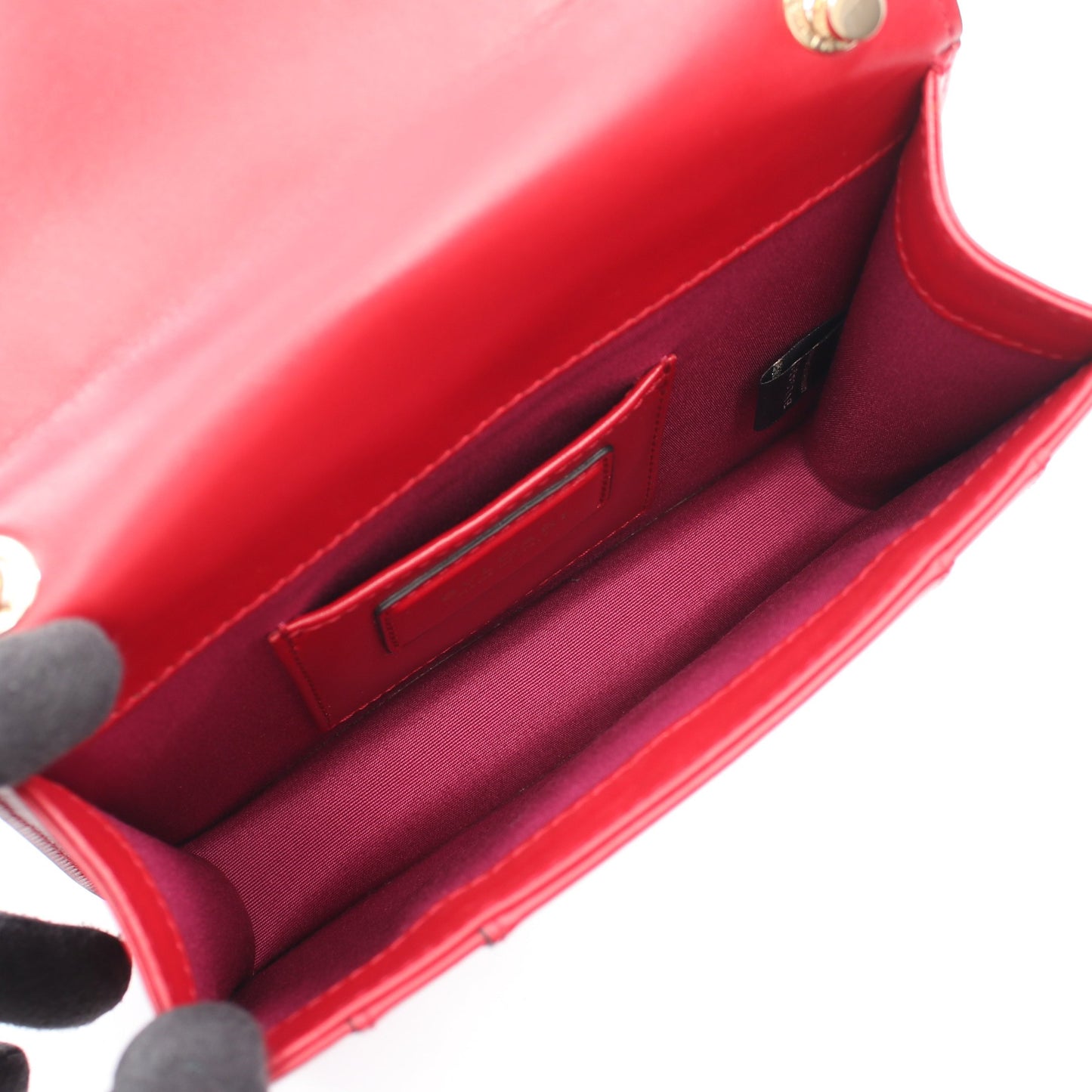 セルペンティ フォーエバー チェーンショルダーバッグ レザー レッド ブルガリ バッグ BVLGARI