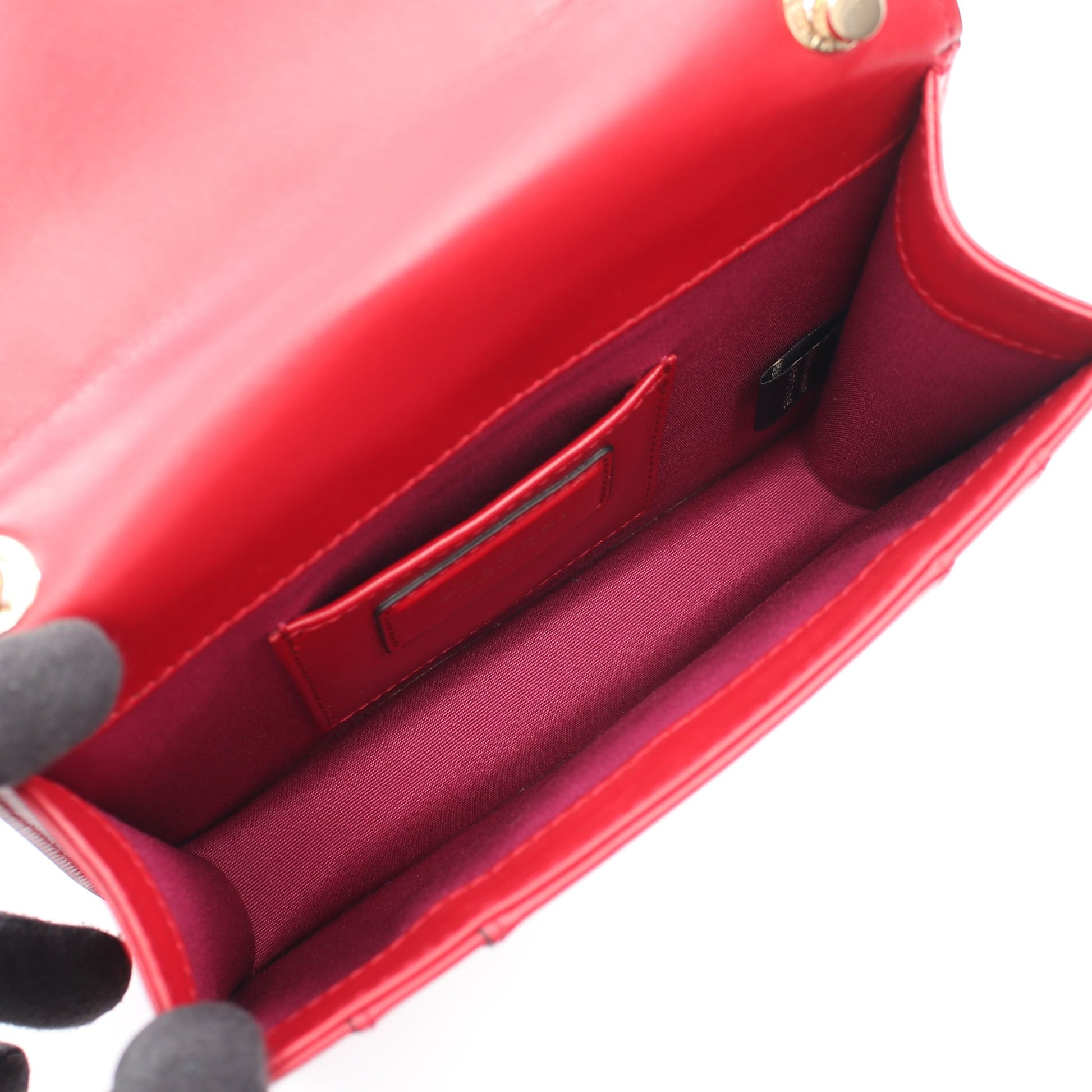 セルペンティ フォーエバー チェーンショルダーバッグ レザー レッド ブルガリ バッグ BVLGARI