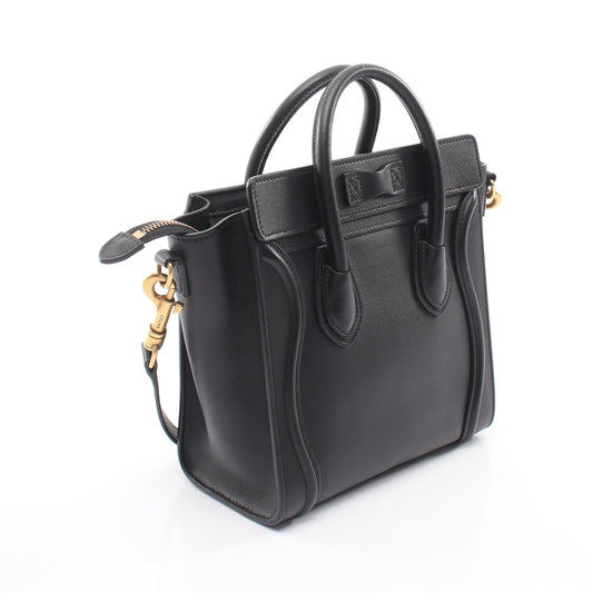 ラゲージ ナノショッパー 2WAY ハンドバッグ レザー ブラック セリーヌ バッグ CELINE