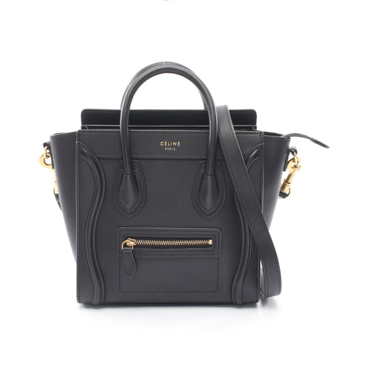 ラゲージ ナノショッパー 2WAY ハンドバッグ レザー ブラック セリーヌ バッグ CELINE