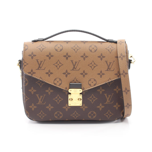 ポシェット メティス MM モノグラムリバース 2WAY ハンドバッグ PVC レザー ブラウン ブラック ルイヴィトン バッグ LOUIS VUITTON