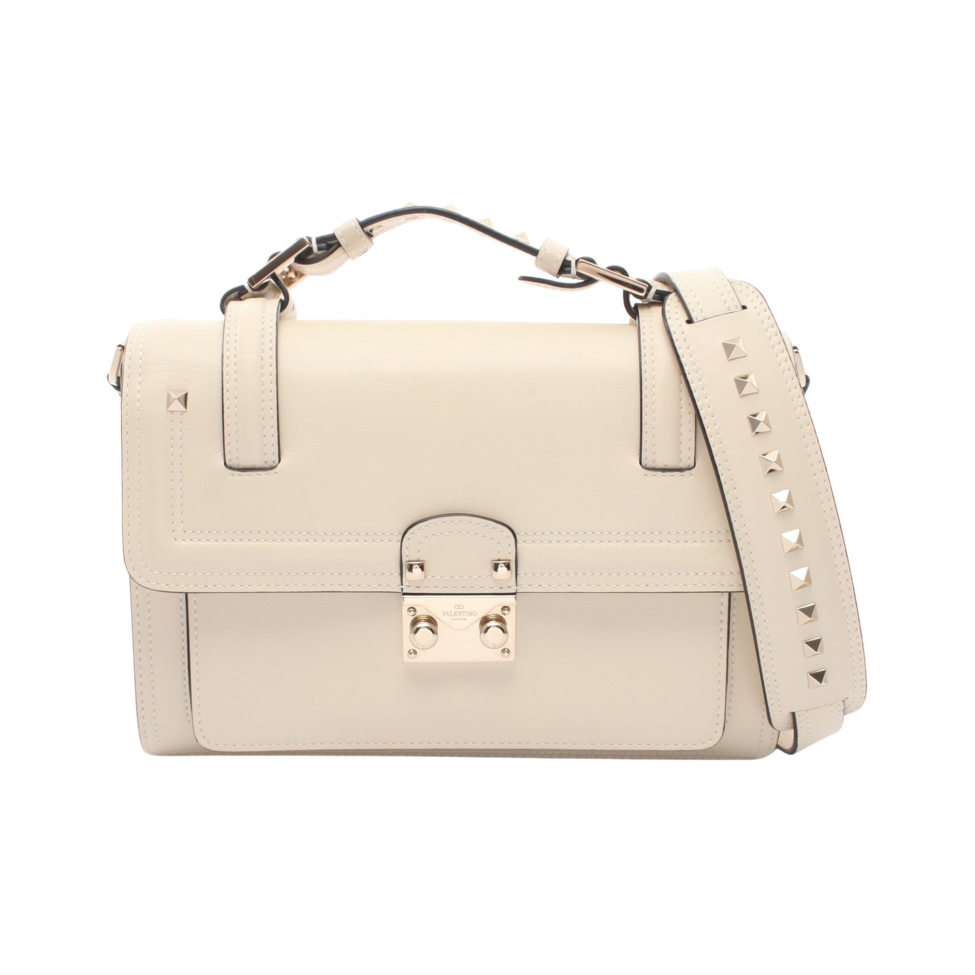 Cabana スタッズ 2WAY ショルダーバッグ レザー アイボリー ヴァレンティノガラヴァーニ バッグ VALENTINO GARAVANI