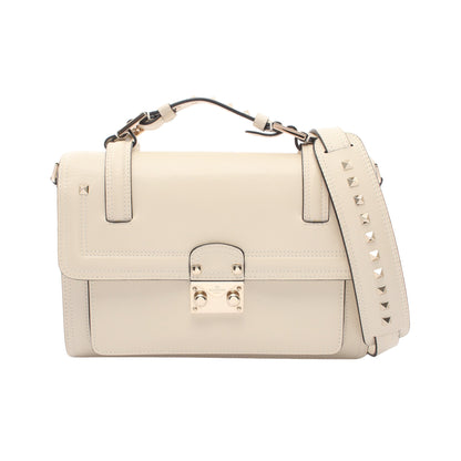 Cabana スタッズ 2WAY ショルダーバッグ レザー アイボリー ヴァレンティノガラヴァーニ バッグ VALENTINO GARAVANI