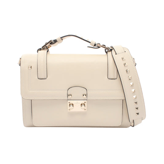 Cabana スタッズ 2WAY ショルダーバッグ レザー アイボリー ヴァレンティノガラヴァーニ バッグ VALENTINO GARAVANI