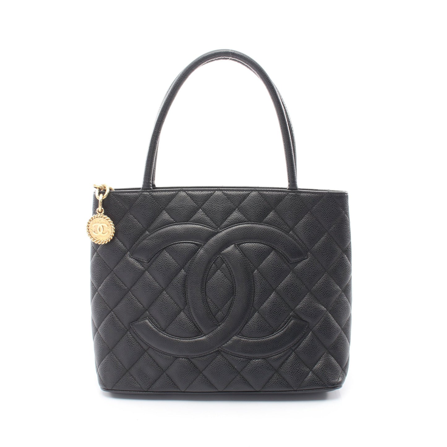 復刻トート ハンドバッグ トートバッグ キャビアスキン ブラック ゴールド金具 シャネル バッグ CHANEL