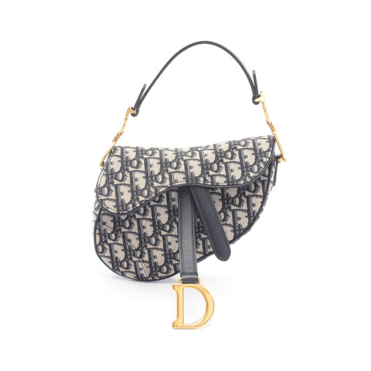 SADDLE サドル オブリーク ハンドバッグ キャンバス レザー ネイビー ベージュ クリスチャンディオール バッグ Christian Dior