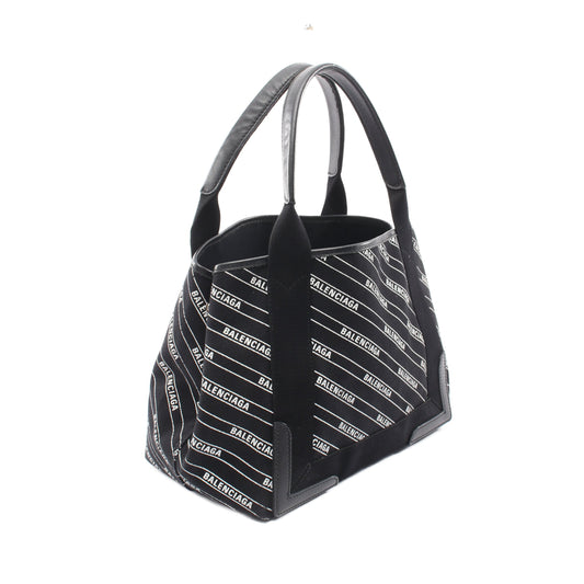 NAVY CABAS S ネイビーカバ ハンドバッグ トートバッグ キャンバス レザー ブラック ホワイト バレンシアガ バッグ BALENCIAGA