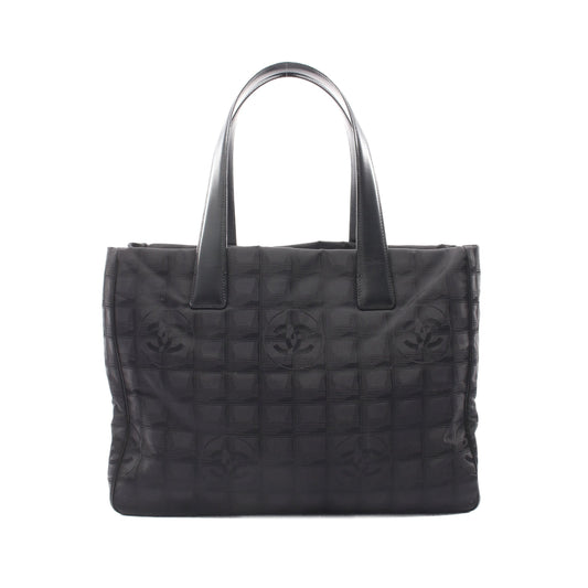 ニュートラベルラインMM ハンドバッグ トートバッグ ナイロンキャンバス レザー ブラック ゴールド金具 シャネル バッグ CHANEL