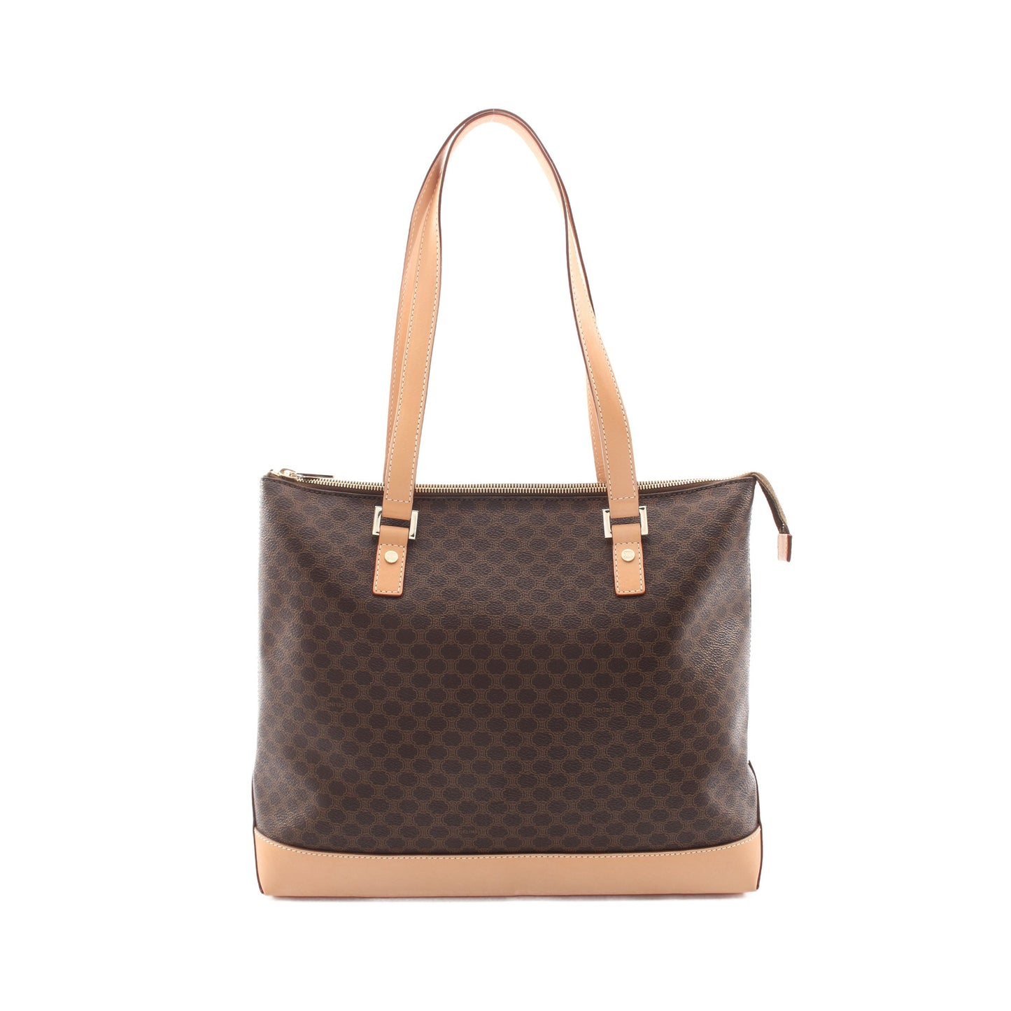 マカダム ショルダーバッグ トートバッグ PVC レザー ダークブラウン ライトブラウン セリーヌ バッグ CELINE