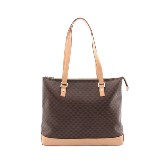 マカダム ショルダーバッグ トートバッグ PVC レザー ダークブラウン ライトブラウン セリーヌ バッグ CELINE