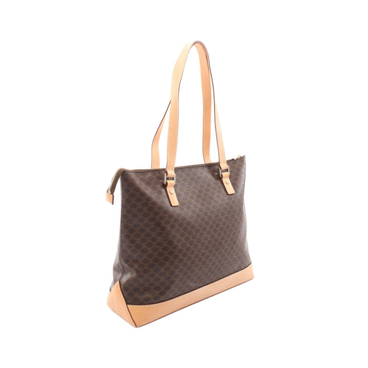 マカダム ショルダーバッグ トートバッグ PVC レザー ダークブラウン ライトブラウン セリーヌ バッグ CELINE