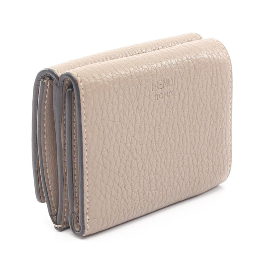 PEEKABOO ピーカブー 三つ折り財布 レザー グレーベージュ フェンディ 財布・小物 FENDI