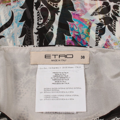 総柄 スカート コットン ライトグレー マルチカラー エトロ ボトムス ETRO