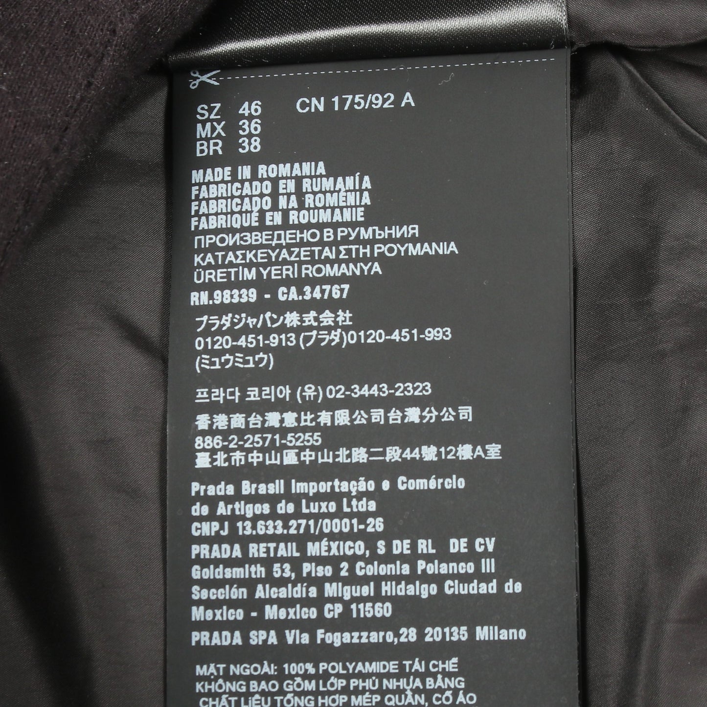Re-Nylon 三角プレート ボンバージャケット ナイロン ブラック プラダ