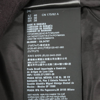Re-Nylon 三角プレート ボンバージャケット ナイロン ブラック プラダ