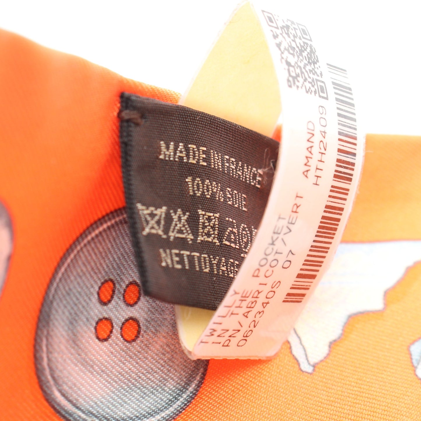ツイリー IN THE POCKET リボン スカーフ シルク オレンジ マルチカラー エルメス 財布・小物 HERMES