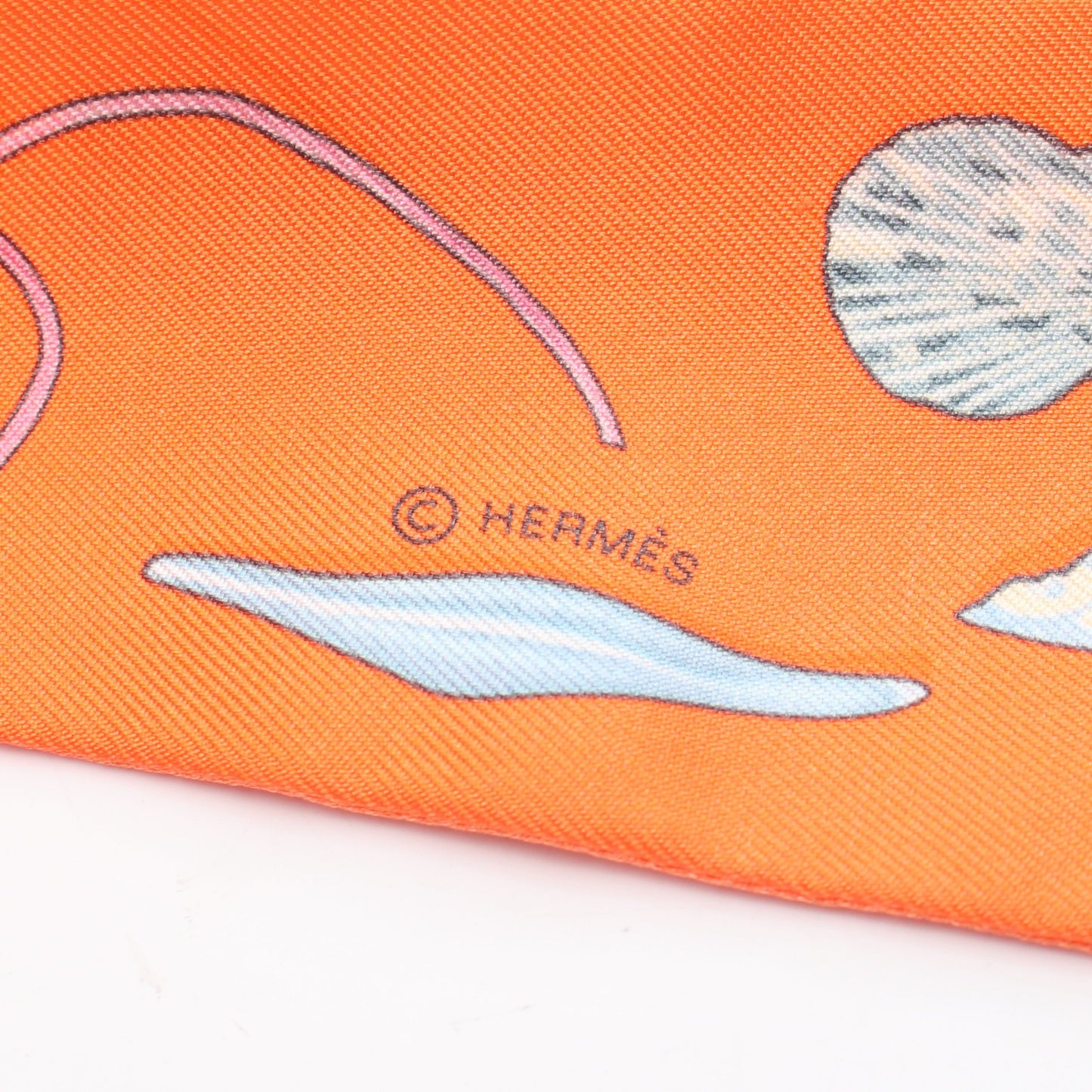 ツイリー IN THE POCKET リボン スカーフ シルク オレンジ マルチカラー エルメス 財布・小物 HERMES