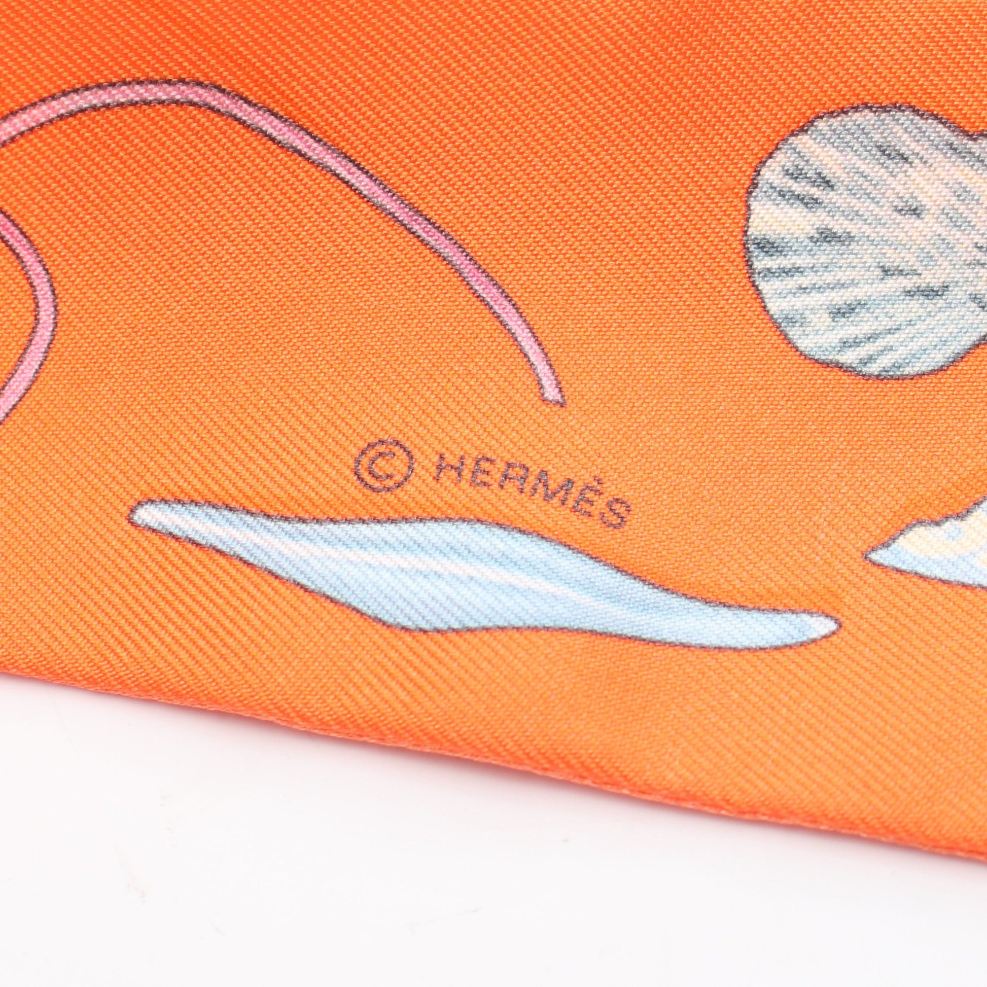 ツイリー IN THE POCKET リボン スカーフ シルク オレンジ マルチカラー エルメス 財布・小物 HERMES