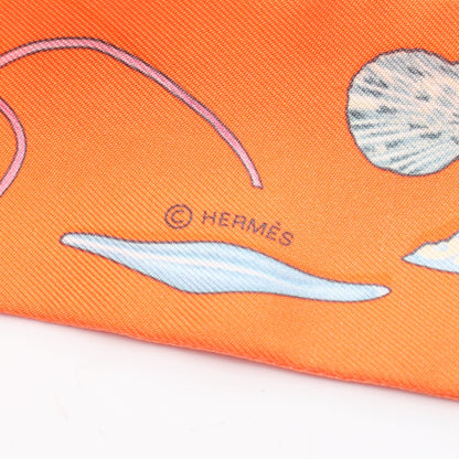 ツイリー IN THE POCKET リボン スカーフ シルク オレンジ マルチカラー エルメス 財布・小物 HERMES