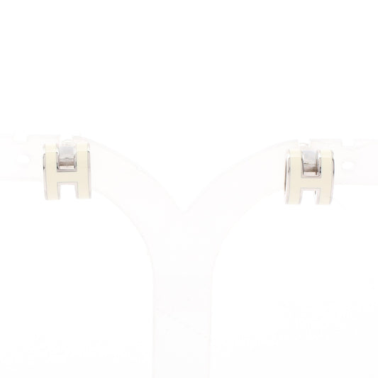 MINI POP H ミニポップアッシュ ピアス シルバー アイボリー エルメス アクセサリー HERMES