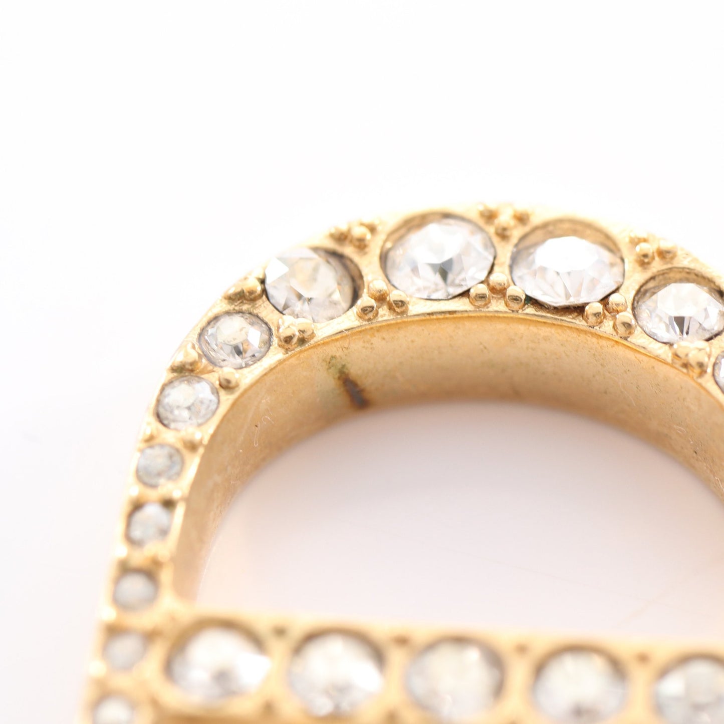 CD ロゴ アイコン ピアス GP ラインストーン ゴールド クリア クリスチャンディオール