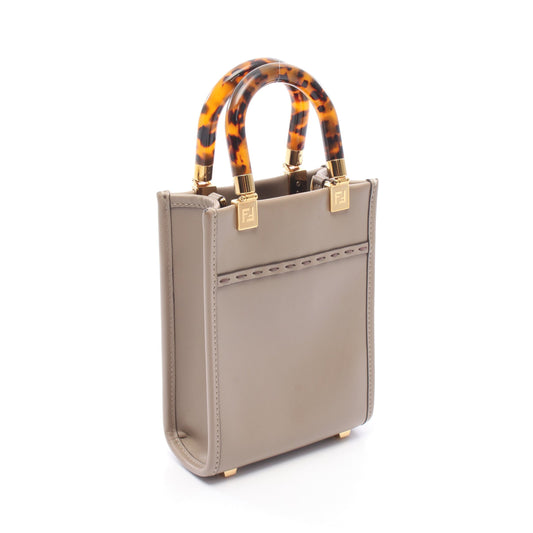 サンシャインショッパー ミニ 2WAY ハンドバッグ レザー グレーベージュ フェンディ バッグ FENDI