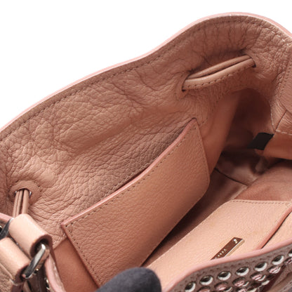 マドラス クリスタル バケット ショルダーバッグ レザー ライトピンク ラインストーン スタッズ ミュウミュウ バッグ miu miu