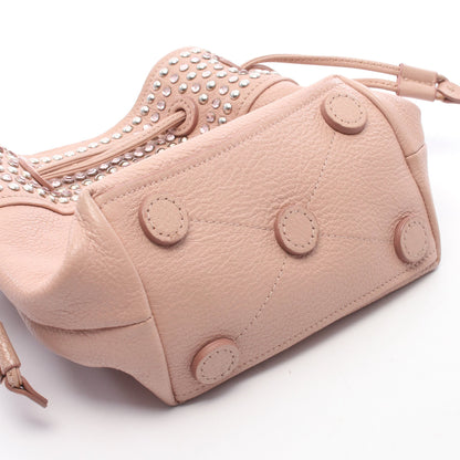 マドラス クリスタル バケット ショルダーバッグ レザー ライトピンク ラインストーン スタッズ ミュウミュウ バッグ miu miu