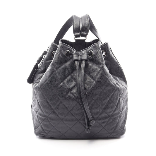 マトラッセ バックパック リュックサック キャビアスキン ブラック シルバー金具 シャネル バッグ CHANEL