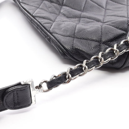 マトラッセ バックパック リュックサック キャビアスキン ブラック シルバー金具 シャネル バッグ CHANEL