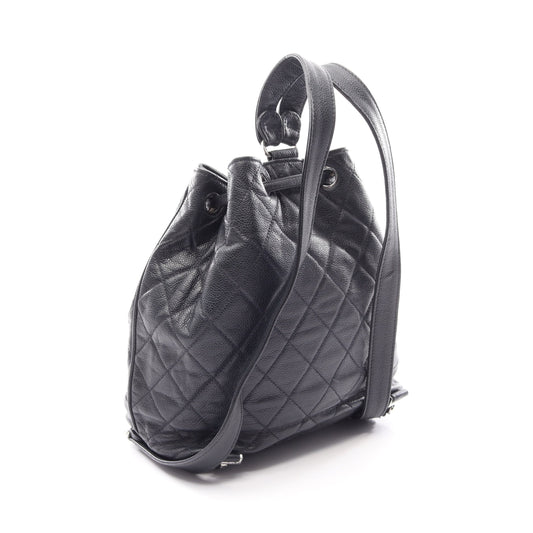 マトラッセ バックパック リュックサック キャビアスキン ブラック シルバー金具 シャネル バッグ CHANEL