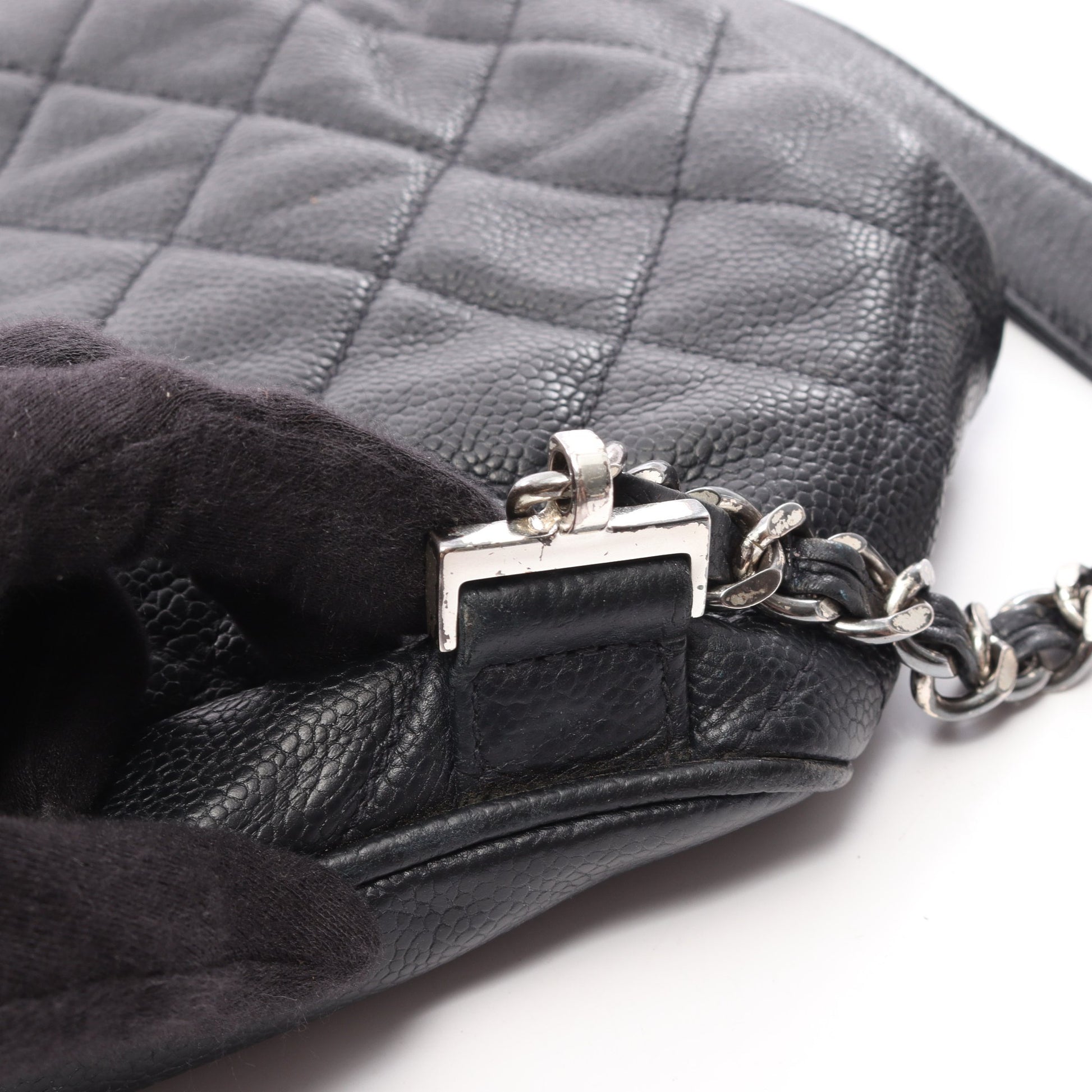 マトラッセ バックパック リュックサック キャビアスキン ブラック シルバー金具 シャネル バッグ CHANEL