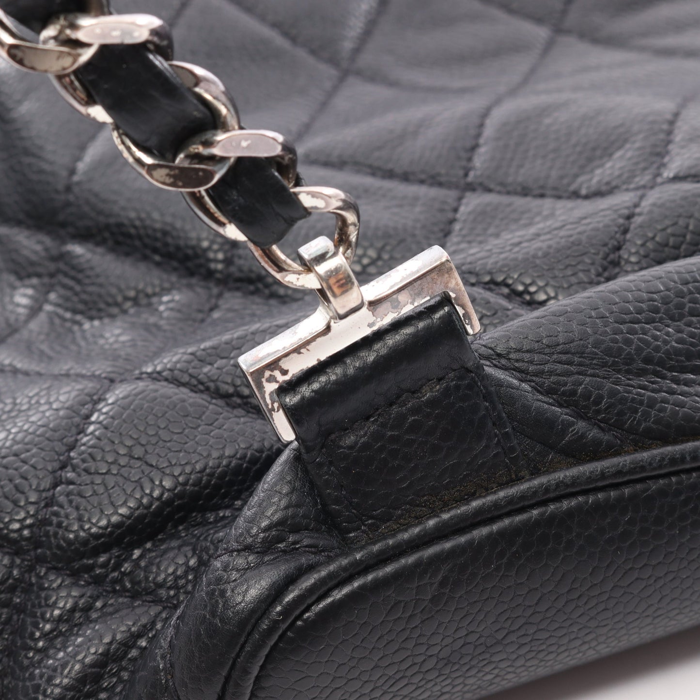 マトラッセ バックパック リュックサック キャビアスキン ブラック シルバー金具 シャネル バッグ CHANEL