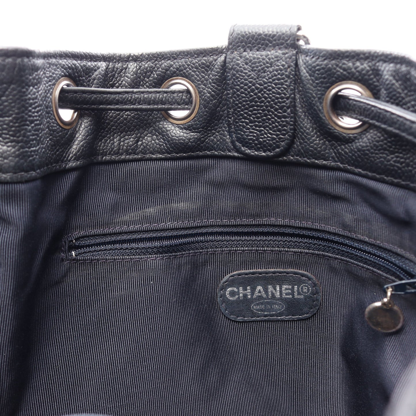 マトラッセ バックパック リュックサック キャビアスキン ブラック シルバー金具 シャネル バッグ CHANEL