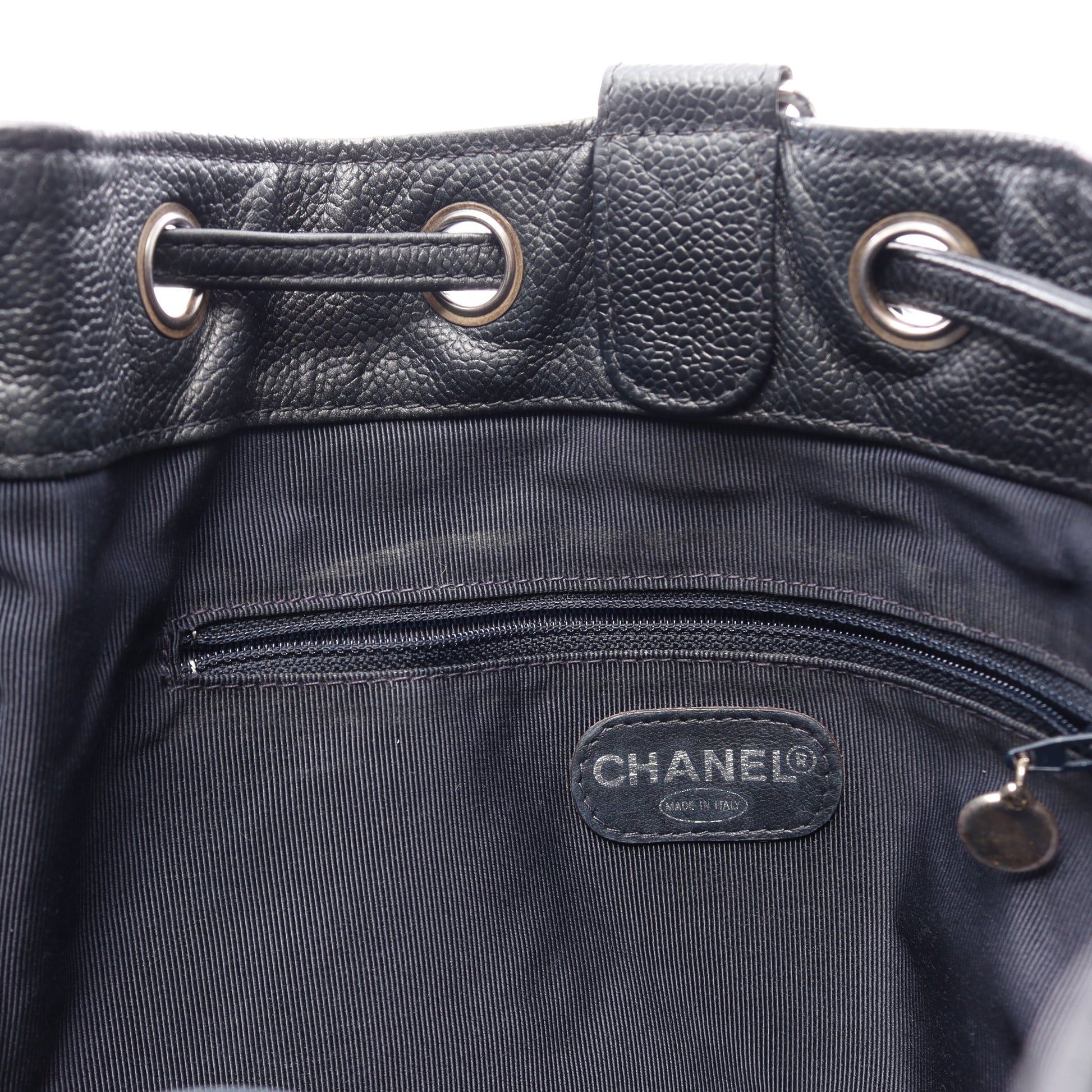 マトラッセ バックパック リュックサック キャビアスキン ブラック シルバー金具 シャネル バッグ CHANEL