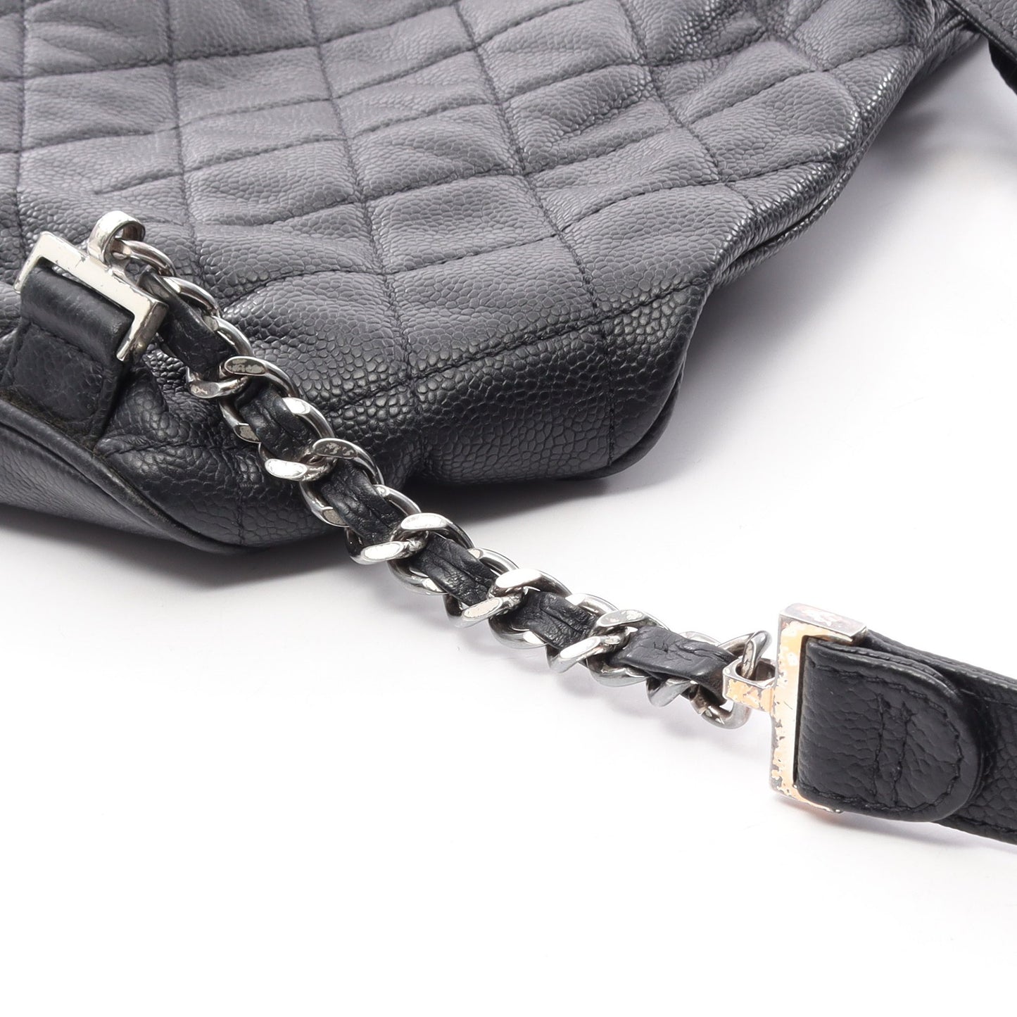マトラッセ バックパック リュックサック キャビアスキン ブラック シルバー金具 シャネル バッグ CHANEL