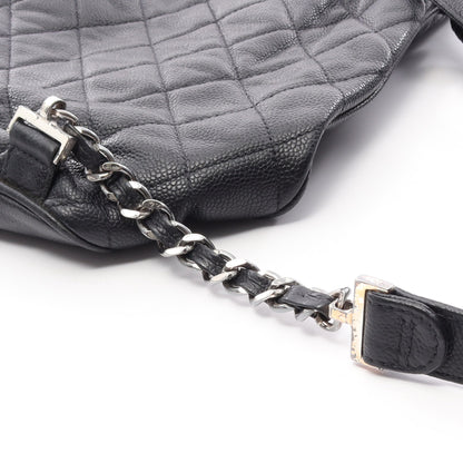 マトラッセ バックパック リュックサック キャビアスキン ブラック シルバー金具 シャネル バッグ CHANEL