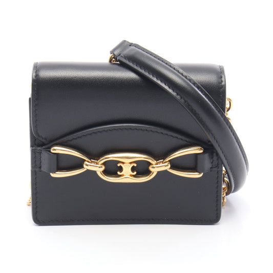 マイヨン ミニ トリオンフ チェーンウォレット レザー ブラック セリーヌ バッグ CELINE