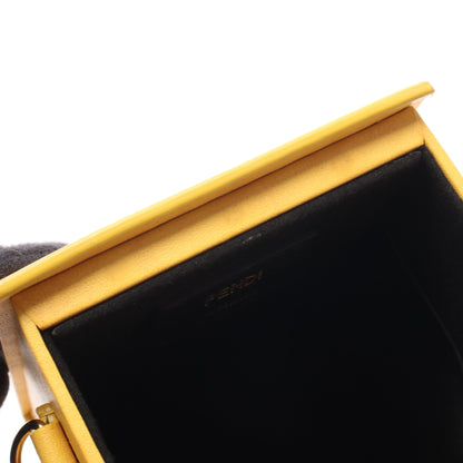 ボックス ショルダーバッグ レザー イエロー ブラック フェンディ バッグ FENDI