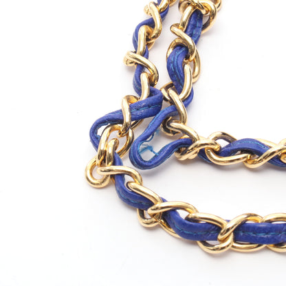 マトラッセ タッセル チェーンショルダーバッグ ラムスキン ブルー ゴールド金具 シャネル バッグ CHANEL