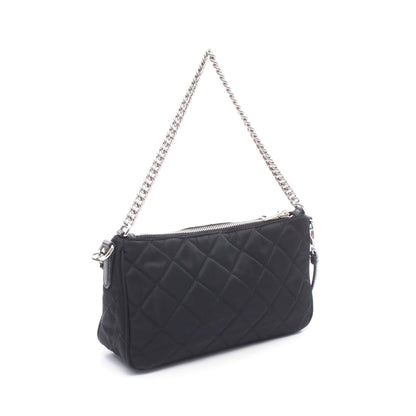 キルティング 2WAY チェーンショルダーバッグ ナイロン レザー ブラック プラダ バッグ PRADA
